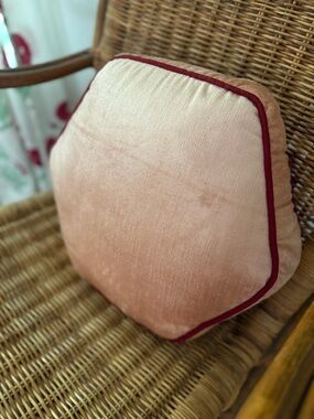 Target Threshold Blush Pink Pillow with Ruby Piping